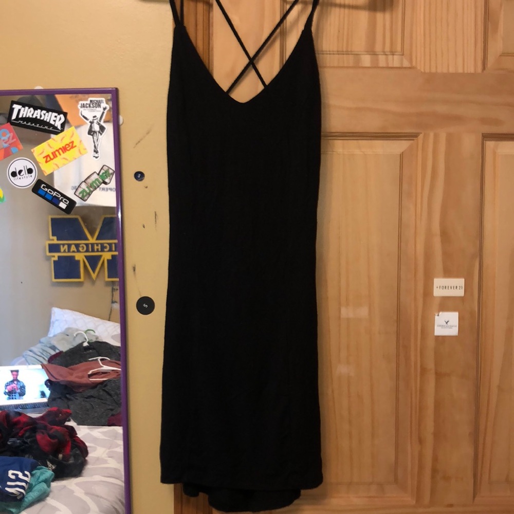 Black silky dress